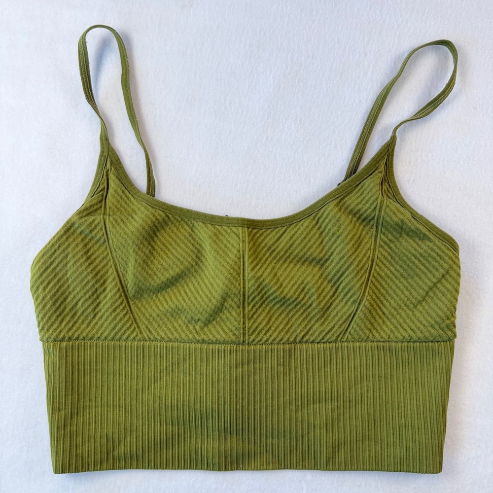 VS PINK Active Seamless Sports Bra Lightly‎ Lined Longline Green Small